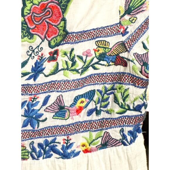 Anthropologie Vanessa Virginia Moineau Bouquet Embroidery Short Sleeve Top 0p XS - Picture 9 of 11